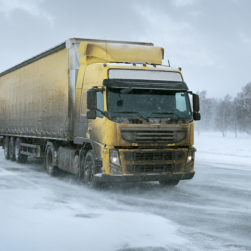 truck on winter highway
